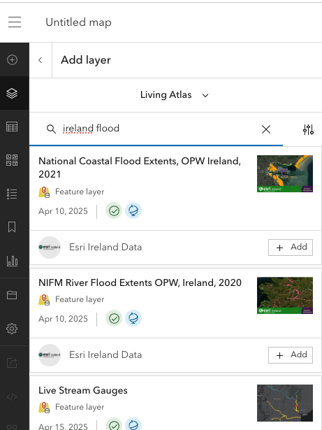 Search in ArcGIS Online Map Viewer shows Title only. Long titles do wrap to a second line.